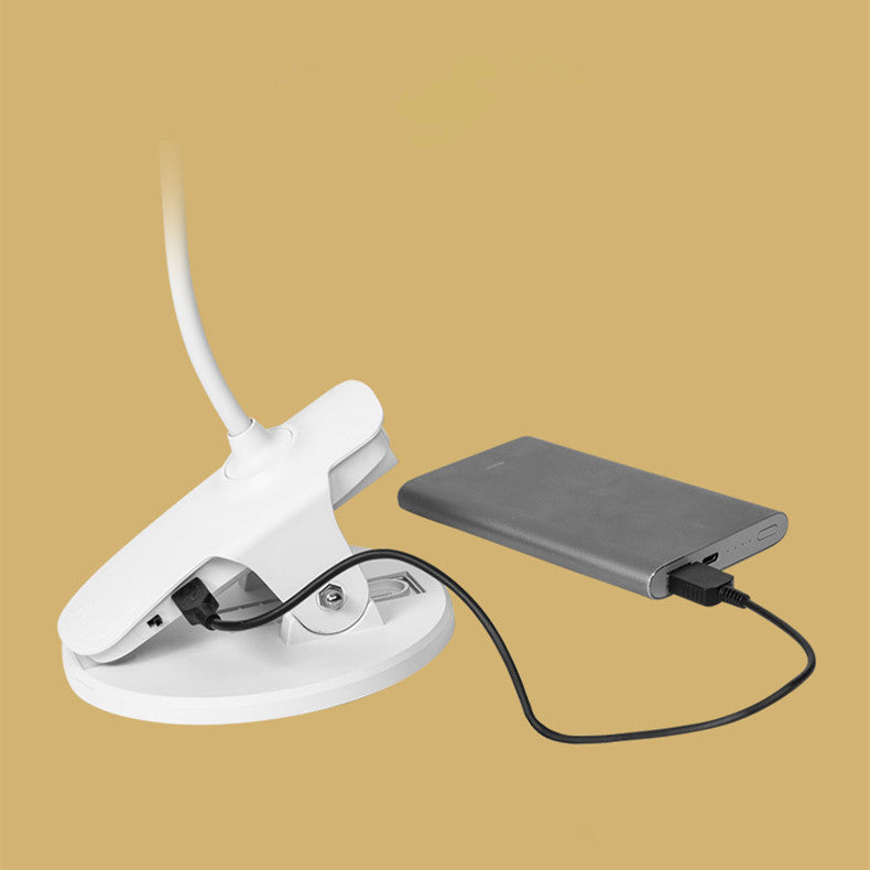 Bakeey USB Rechargeable LED Desk Lights Clip Flexible Eye Protection Reading Touch Lamp USB Charger
