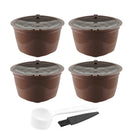4Pcs/Set 50-100ml Refillable Coffee Capsule Cup Reusable Coffee Pods w/ Coffee Spoon Brush for Nescafe Dolce Gusto Brewer