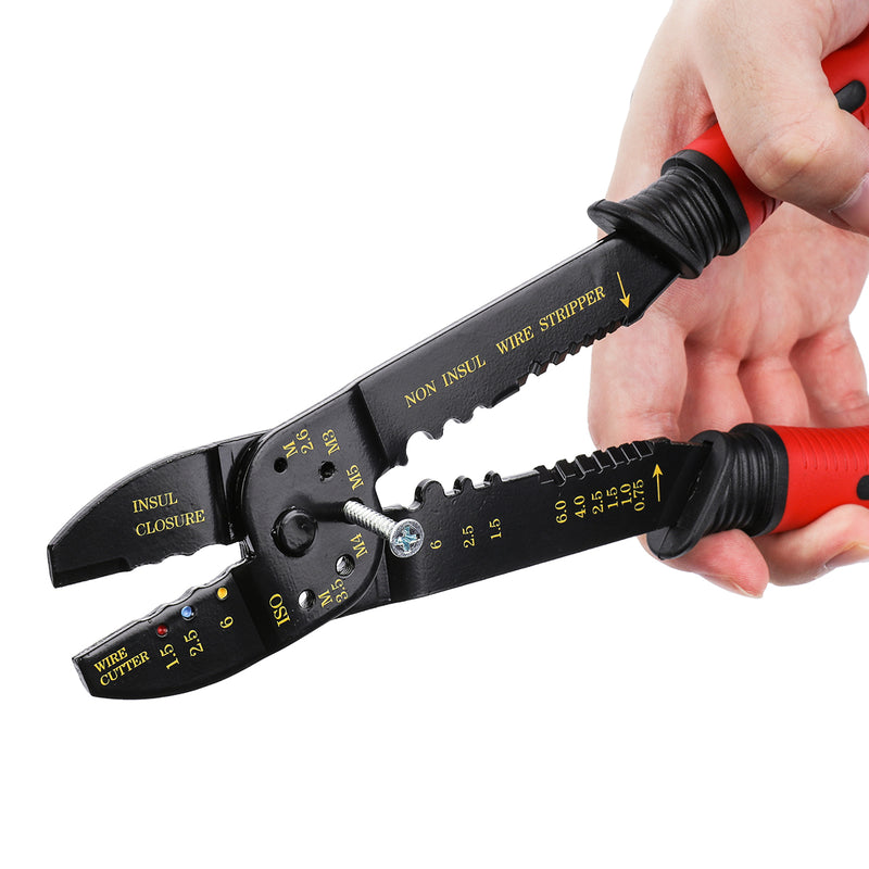 Cable Wire Stripper Cable Cutter Crimper Plier Multifunctional Stripping Tool Kit Hand Tool