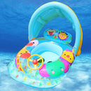 Baby Kids Float Seat Inflatable Boat Swimming Ring Fun Swimming Pool with Sunshade