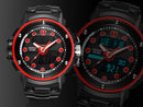 OHSEN AD1712 Dual Display Digital Watch Outdoors Sport Men Luminous Alarm Waterproof Watch