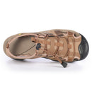 Gracosy Men's Sandals Leather Breathable Non-Slip Quick Drying Fish Sandals Clip Toe Sandals