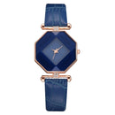 Fahion Diamond Mirror Watch Ladies Dress Ultra-thin Leather Women Quartz Watch
