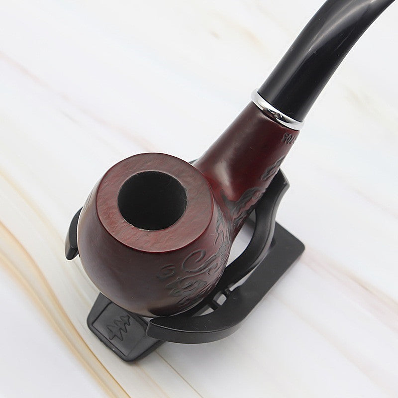 Solid Wooden Classic Smoking Bent Pipes With Beautiful Carve Patterns Tobaccos Pipes