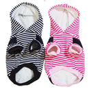 Pet Dog Winter Cotton Clothes Warm Soft Straps Stripe Color Hoodie Coats With Hat In All Size