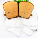 Toast USB Heating Motorcycle Gloves Hand Warmers Cute Half Wearable Fingerless