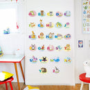 26PCS Classic Animals Alphabet Baby Nursery Peel and Stick Wall Art Sticker Decals Alphabets Animals Wall Removable Wall Sticker