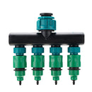 Universal 4 Way Garden Hose Splitter Tap Manifold for 1/2" 3/4" 1" Garden Faucet Shut Off Connector Water Pipe Divider Hose Quick Adapter Outdoor Irrigation