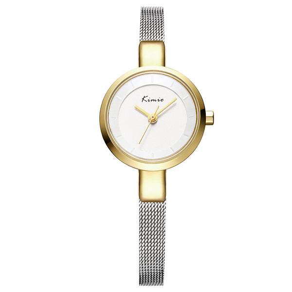 LVPAI K6115 Small Dial Cute Style Women Wrist Watch Mesh Steel Quartz Watches