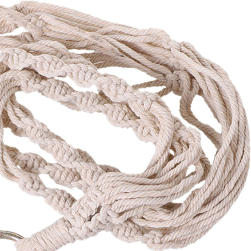 4 Legs Handmade Crude Cotton Flower Pot Decorations Hanging Basket Plant Hanger Rope with Iron Coils