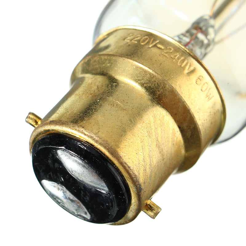 Kingso AC220V B22 60W A19 Teardrops Shape Amber Shell Edison Retro Incandescent Light Bulb for Home