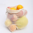 Eco-friendly Cotton Mesh Bag Produce Fruit Storage Container Shopping Bags for Kitchen