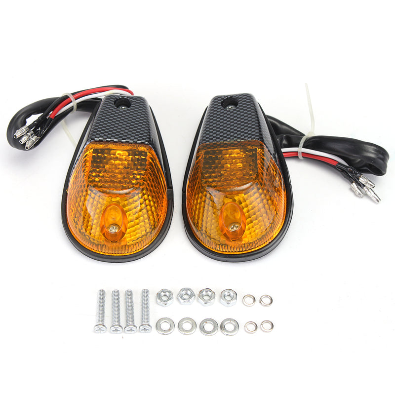 Carbon Turn Signals Flush Mount Light For Kawasaki/Ymaha/Honda/Suzuki/Sportbikes