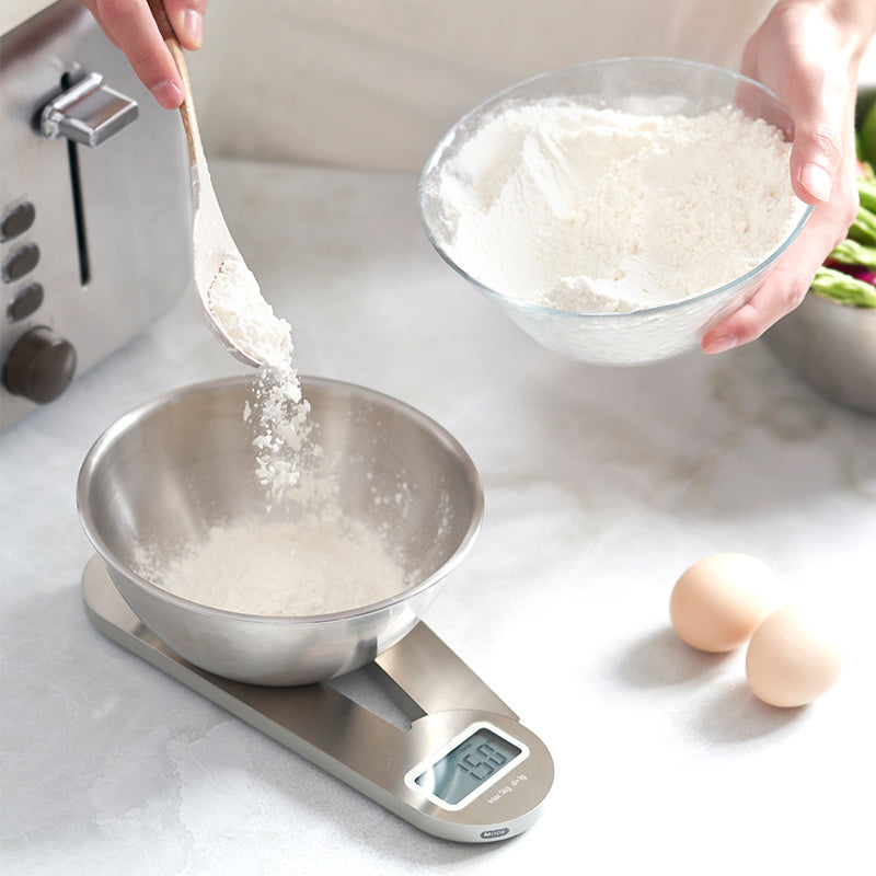 Foldable Stainless Steel Digital Kitchen Scale 1g/5kg Electronic Measuring Spoon for Kitchen Food Scale Baking Tools