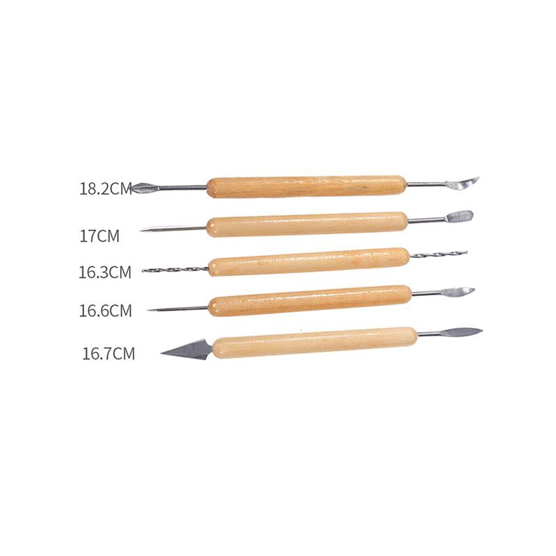 ZHUTING TL-14 14Pcs Clay Sculpting Carving Tool Set Wooden Metal Pottery Clay Tools Professional DIY Ceramic Modeling Kit for Clay Wood Shaping Handicraft Painting Embossing with Bag