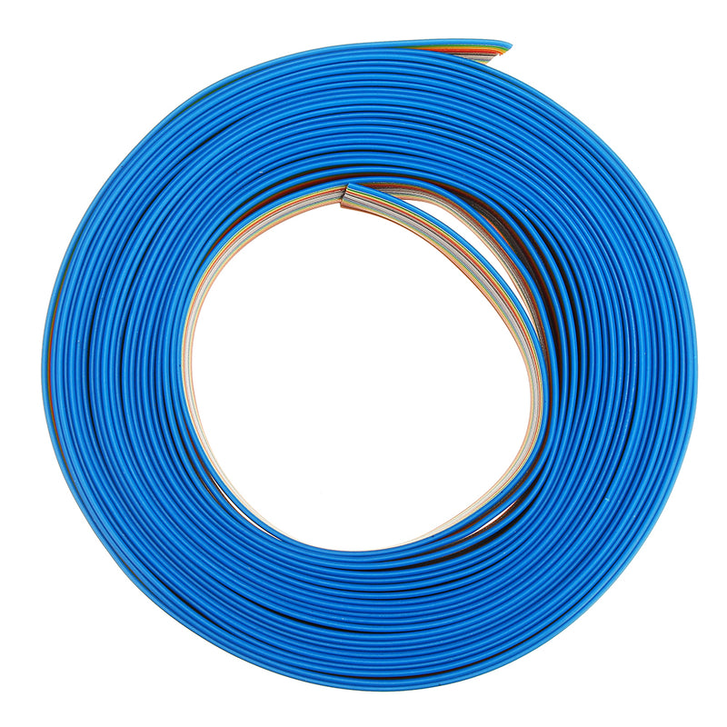 3pcs 5M 1.27mm Pitch Ribbon Cable 16P Flat Color Rainbow Ribbon Cable Wire Rainbow Cable