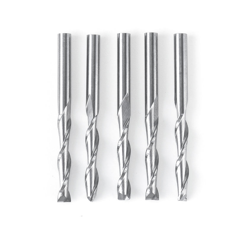 5pcs 1/8 Inch 2 Flute Carbide End Mills 3.175mm Spiral Router Bits End Milling Cutter Set CNC Tool