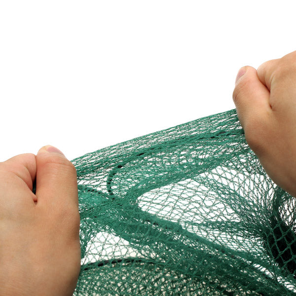 Folding Round Metal Frame Nylon Mesh Crab Fish Fishing Landing Net-Green Fishing Net
