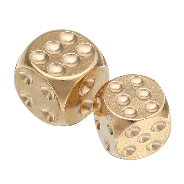 Brass Solid Copper Dice Gold Color Mahjong Dice for Game Gife Party