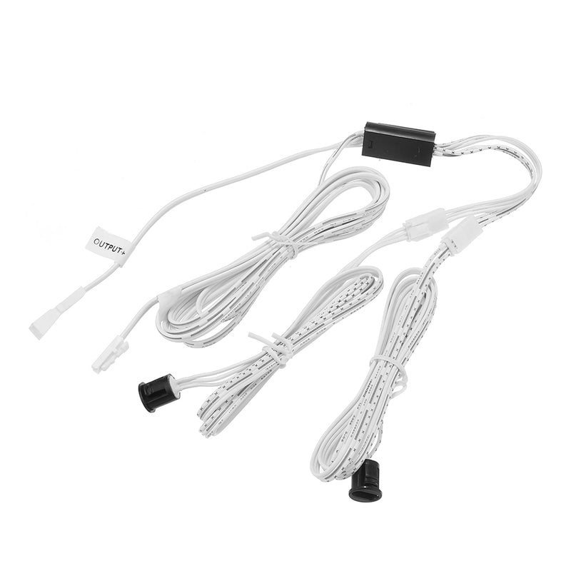 Lampow LP-5027M2 Silver / Black DC5-24V Double Head Door Mounted Sensor Switch High Power Wardrobe Double Head Switch