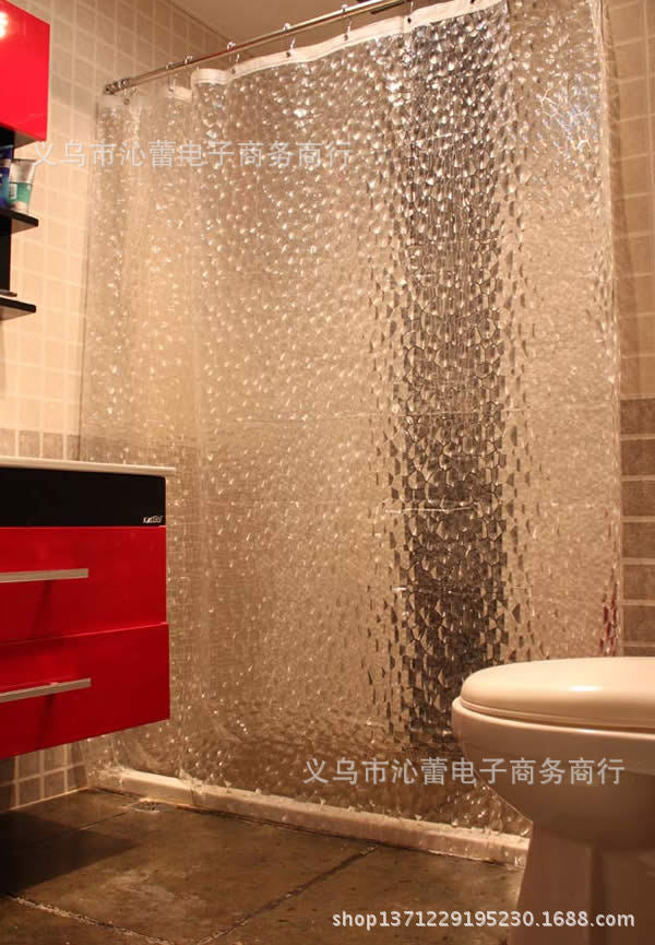 Thick 3D Water Cube Shower Curtain