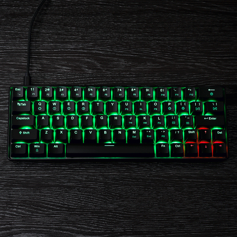 Geek GK64 64 Key Gateron Switch Hot Swappable CIY Switch RGB Backlit Mechanical Gaming Keyboard