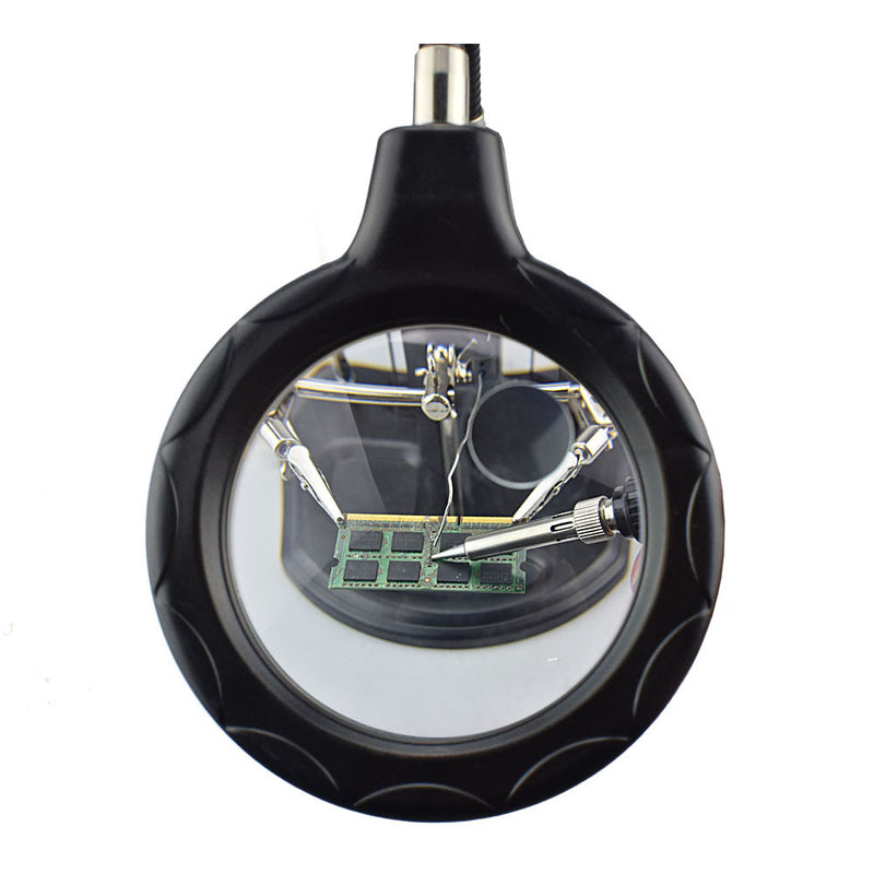 2.5X 4X LEDs Soldering Magnifier Helping Hand Desktop Magnifying Glass Welding Repair Auxiliary Tool