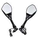 Pair 10mm/8mm Motorcycle LED Mirrors Turn Signal Integrated Indicator Light Rearview