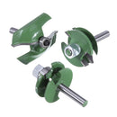 Drillpro 3pcs 8mm Shank Ogee Rail and Stile Router Bit Set Tungsten Carbide Woodworking Cutter Rotary Tool