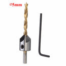 3-10mm HSS 5 Flute Countersink Drill Bit Set Carpentry Reamer Wood Working Chamfer Drill Bit