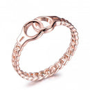 Creative Handcuffs Linkded Rose Gold Finger Ring Simple Womens Rings Casual Clothing Accessories