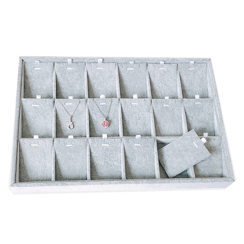 Velvet Jewelry Display Stand Tray Brooch Ring Earrings Holder Organizer Rack