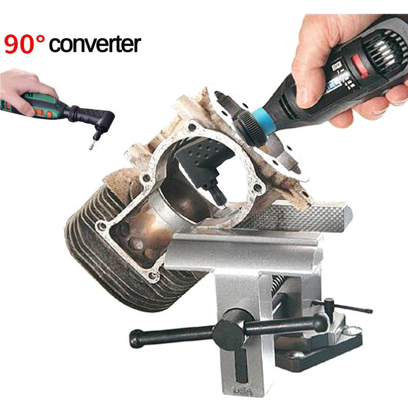 90 Degree Rotary Tool Adapter Attachment Electric Grinder Bender Right Angle Converter