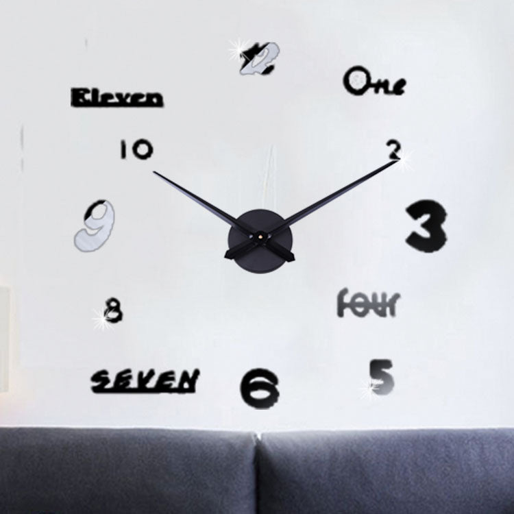 Emoyo JM026 Creative Large DIY Wall Clock Modern 3D Wall Clock With Mirror Numbers Stickers For Home Office Decorations