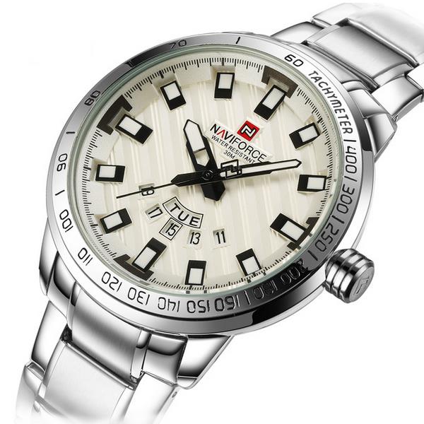 NAVIFORCE NF9090 Fashion Men Quart Watch Luxury Stainless Steel Sport Watch