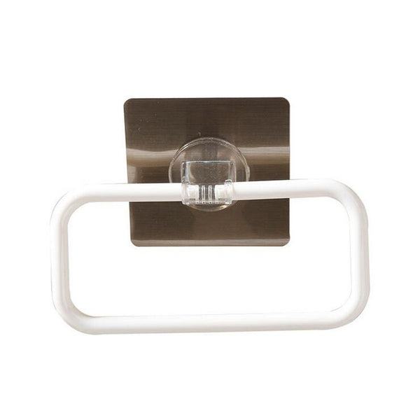 Adhesive Plastic Towel Holder Roll Paper Storage Organizer Rack Hanger