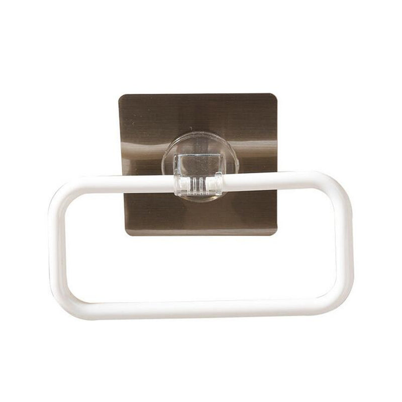 Adhesive Plastic Towel Holder Roll Paper Storage Organizer Rack Hanger