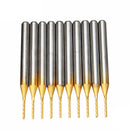 Drillpro DB-P4 10pcs 1.0mm Carbide PCB Bits 1/8 Inch Shank Titanium Coated End Mill Engraving Bits