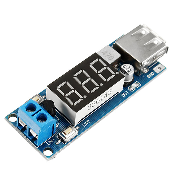 DC-DC 2 In 1 6.5V-40V To 5V Buck Step Down Power Module Volt Meterr Automatic Calibration