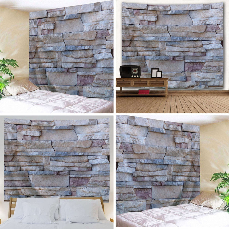 3D Brick Stone Pattern Psychedlic Tapestry Room Bedspread Wall Hanging Throw Decorations