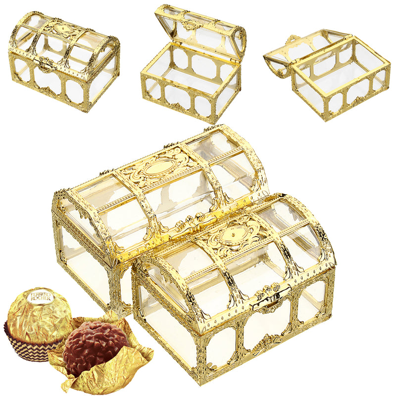 Treasure Chest Jewelry Box Crystal Gem Storage Organizer Mini Case Birthday Gifts