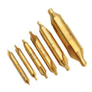 Drillpro 6pcs 1/1.5/2/2.5/3/5mm Center Drills 60 Degree HSS Titanium Coated Countersink Drill Bit