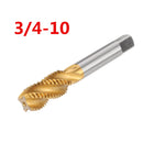 Drillpro 1/2-3/4 Imperial Spiral Flute Hand Tap HSS Titanium Coated Machine Screw Plug Tap Drill