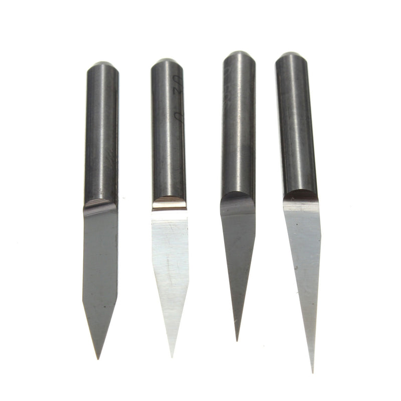 20pcs 0.1mm 10/15/20/30 Degree 3.175mm Carbide PCB Engraving Bit CNC Router Tool