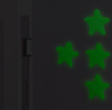 Starfish Silicone Door Knob Mute Luminous Elastic Stickers Crash Buffer Wall Protector Stickers