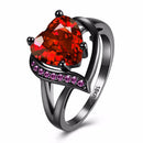 INALIS Heart Zircon Rhinestone Ring For Women