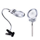 Large Lens Desk Magnifier Magnifying Glass Clamp LED Light 360 Rotating Hose