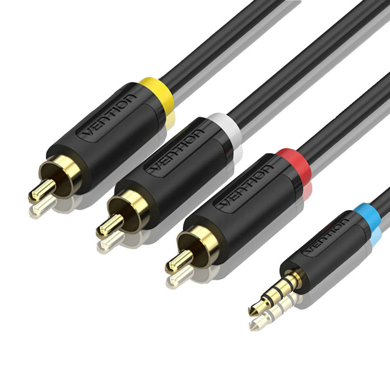 Vention 3.5mm Male to 3RCA Male AV Cable Standard Audio Converter Video Speaker Cable For Android TV