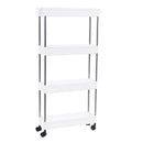 4 Tier Wire Shelf  Rack Metal Shelf Adjustable Home-save Garage Storage Wheel