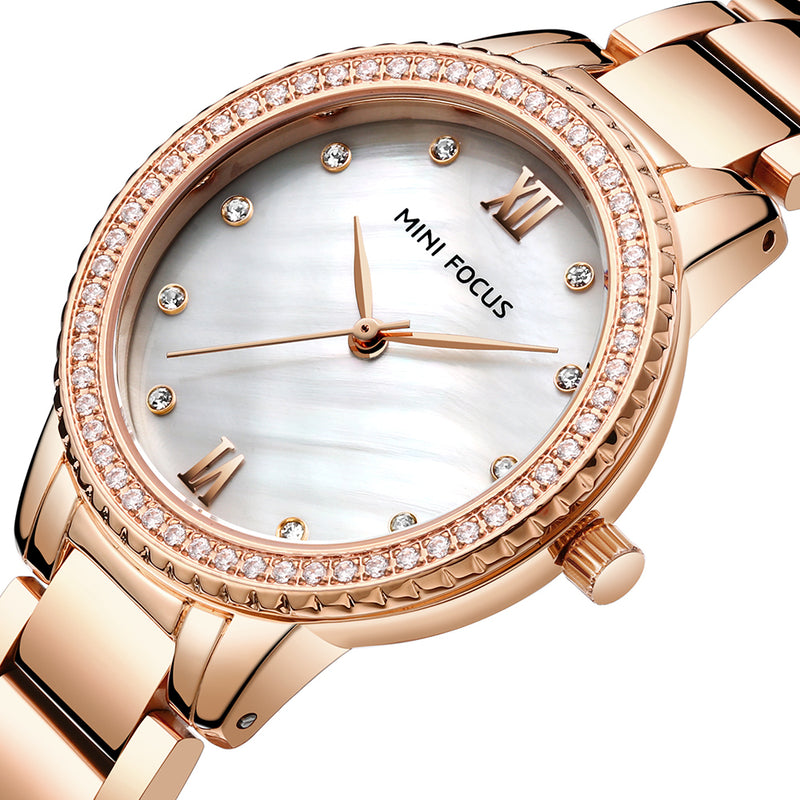 MINI FOCUS MF0226L Luxury Brand Fashion Style Women Wristwatch Diamond Ladies Quartz Watch